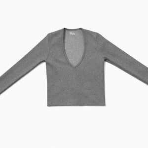 Asics Women's V-Neck Sweater - Charcoal